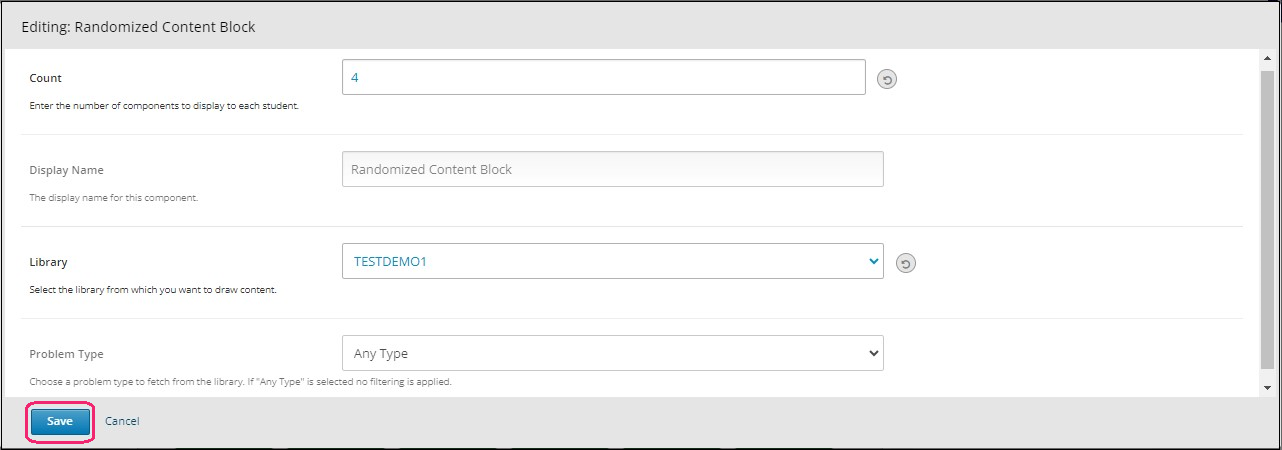 This image shows the Randomized Content Block Content option in the list.