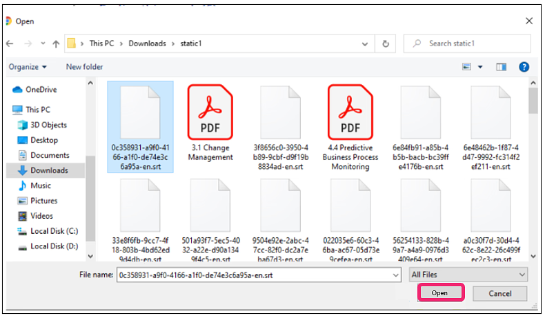 Upload files from static1 folder.